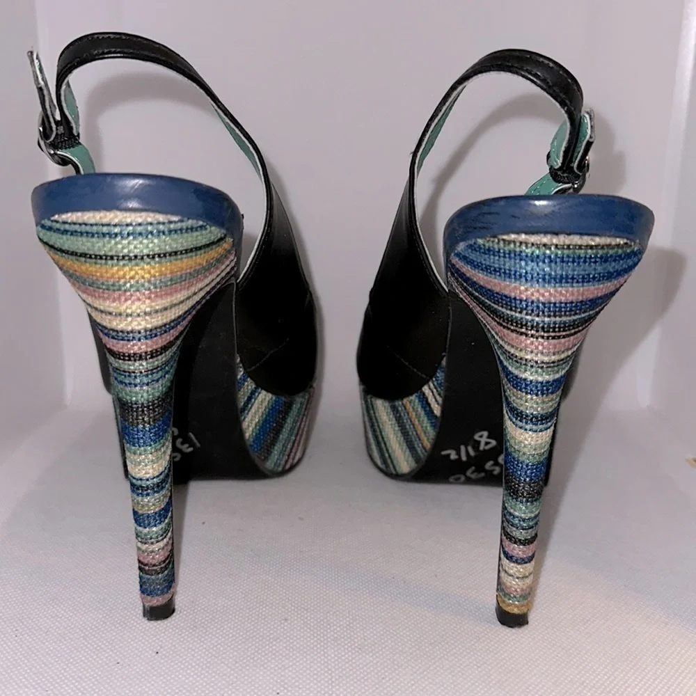 Unlisted by Kenneth Cole Make the Grade Slingback Platform Heels Size 8.5M - EUC